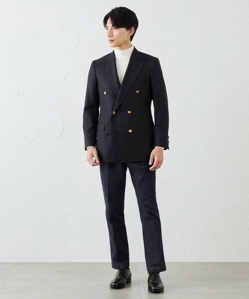 SANYO ESSENTIALS / サンヨーエッセンシャルズ ノーカラージャケット | モヘヤブレンドダブルブレザー | 詳細1