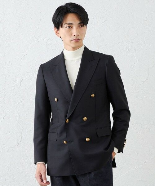 SANYO ESSENTIALS/サンヨーエッセンシャルズ モヘヤブレンドダブルブレザー ネイビー3 50