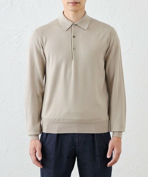 SANYO ESSENTIALS / サンヨーエッセンシャルズ ニット・セーター | 14Gメリノウールポロ | 詳細6