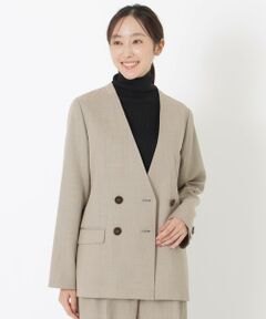 SANYO ESSENTIALS / サンヨーエッセンシャルズ ノーカラージャケット | ウールノーカラージャケット