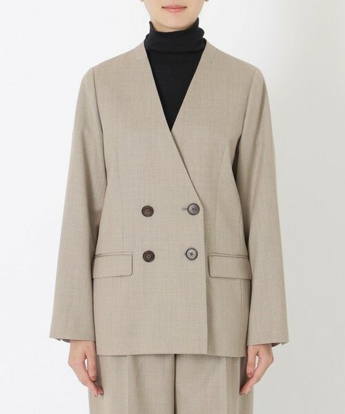 SANYO ESSENTIALS / サンヨーエッセンシャルズ ノーカラージャケット | ウールノーカラージャケット | 詳細3