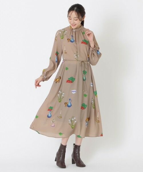 SANYO ESSENTIALS / サンヨーエッセンシャルズ ロング・マキシ丈ワンピース | 【AIKO FUKUDAコラボ】FIKAプリントワンピース | 詳細3