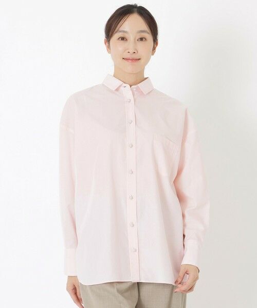 SANYO ESSENTIALS/サンヨーエッセンシャルズ 【AMARC CHANNEL 掲載】パールボタンレギュラーカラーシャツ ピンク3 38