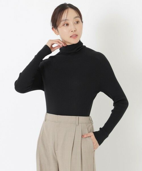 SANYO ESSENTIALS/サンヨーエッセンシャルズ 【AMARC CHANNEL 掲載】【ウォッシャブルシルク】タートルネック ブラック1 38