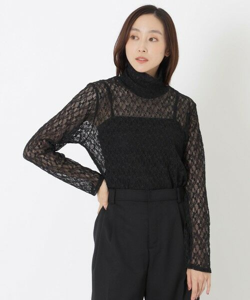 SANYO ESSENTIALS/サンヨーエッセンシャルズ レースタートルカットソー ブラック1 38 SANYO ESSENTIALS/サンヨーエッセンシャルズ レースタートルカットソー ブラック1 38