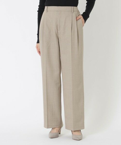 SANYO ESSENTIALS/サンヨーエッセンシャルズ ウールワイドパンツ ベージュ1 38 SANYO ESSENTIALS/サンヨーエッセンシャルズ ウールワイドパンツ ベージュ1 38