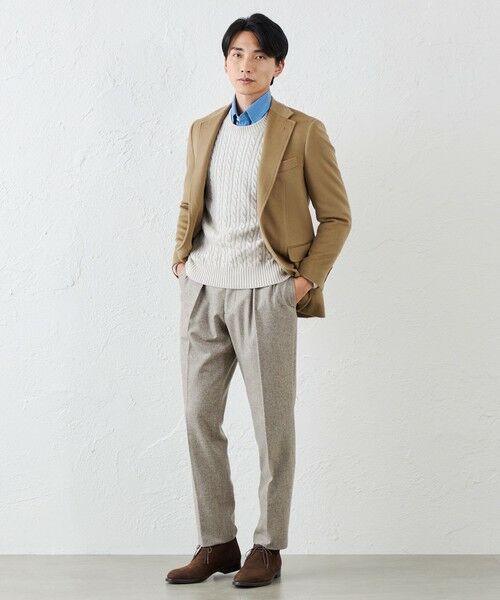 SANYO ESSENTIALS / サンヨーエッセンシャルズ ノーカラージャケット | ウールカシミヤジベリンジャケット | 詳細3