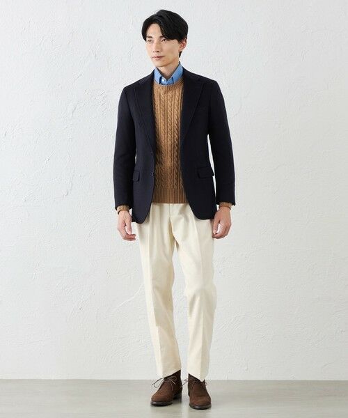 SANYO ESSENTIALS / サンヨーエッセンシャルズ ノーカラージャケット | ウールカシミヤジベリンジャケット | 詳細1