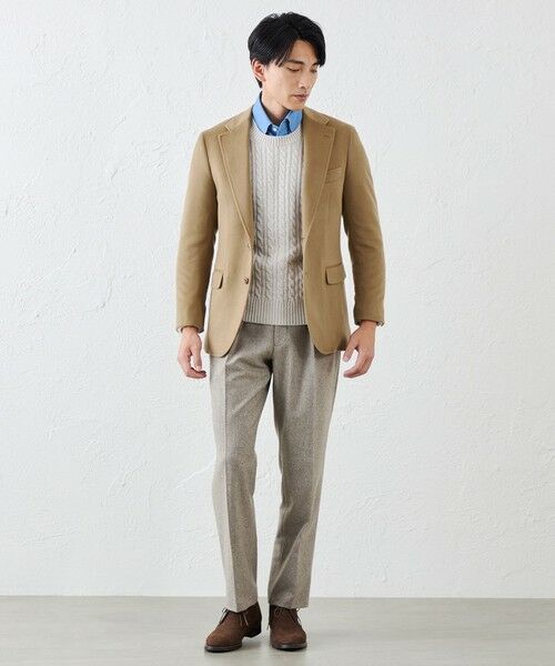 SANYO ESSENTIALS / サンヨーエッセンシャルズ ノーカラージャケット | ウールカシミヤジベリンジャケット | 詳細2