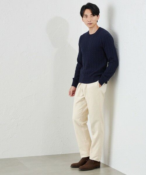 SANYO ESSENTIALS / サンヨーエッセンシャルズ ニット・セーター | カシミヤクルーネックケーブル | 詳細1
