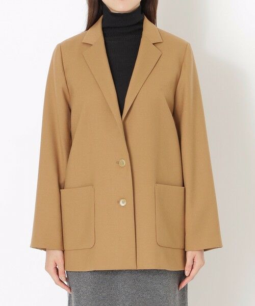 SANYO ESSENTIALS / サンヨーエッセンシャルズ ノーカラージャケット | ウールミックスダブルクロスジャコット | 詳細3