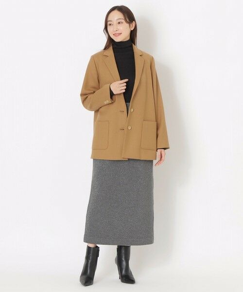 SANYO ESSENTIALS / サンヨーエッセンシャルズ ノーカラージャケット | ウールミックスダブルクロスジャコット | 詳細2