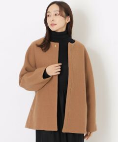 SANYO ESSENTIALS / サンヨーエッセンシャルズ ブルゾン | ウールノーカラーコート