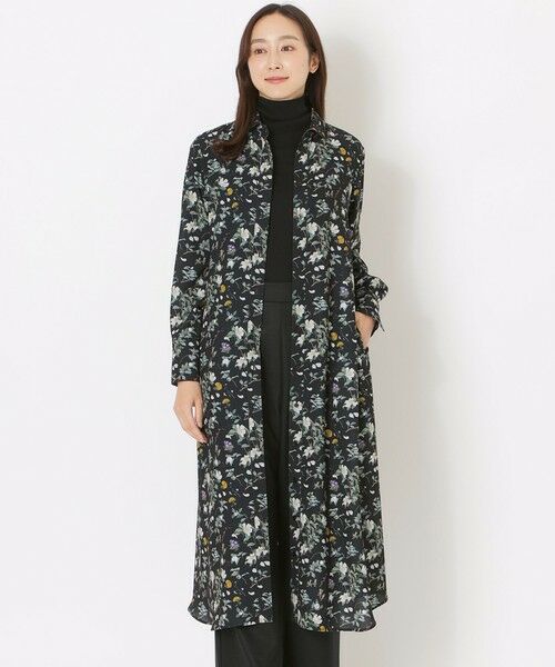 SANYO ESSENTIALS/サンヨーエッセンシャルズ 【HAIBARA】プリントワンピース ブラック1 36