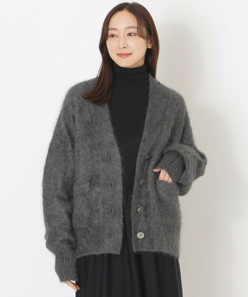 SANYO ESSENTIALS/サンヨーエッセンシャルズ ファー加工カシミヤニット チャコールグレー1 38