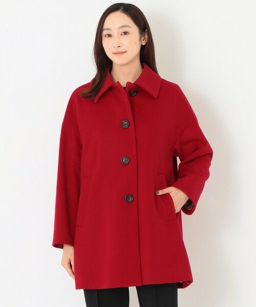 ショート丈　コート Super120'sウール フォックスファーショートダッフルコート「K938