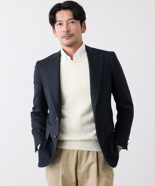 SANYO ESSENTIALS / サンヨーエッセンシャルズ ノーカラージャケット | IVYブレザー（ネイビー3）