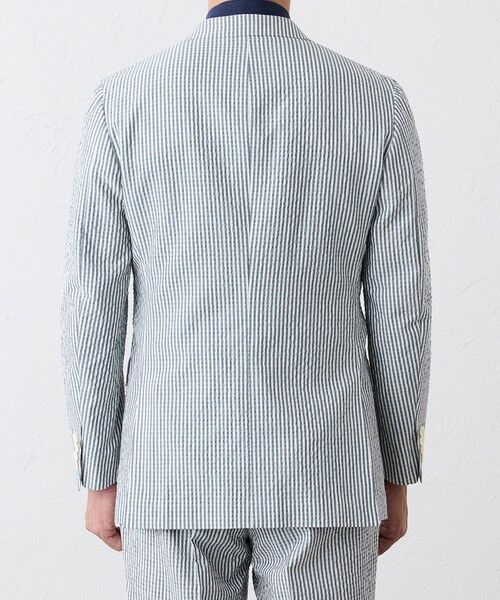 SANYO ESSENTIALS / サンヨーエッセンシャルズ ノーカラージャケット | ウール＆コットン シアーサッカージャケット | 詳細5