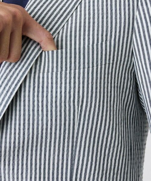 SANYO ESSENTIALS / サンヨーエッセンシャルズ ノーカラージャケット | ウール＆コットン シアーサッカージャケット | 詳細6