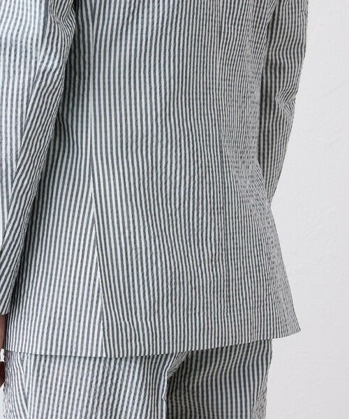 SANYO ESSENTIALS / サンヨーエッセンシャルズ ノーカラージャケット | ウール＆コットン シアーサッカージャケット | 詳細8