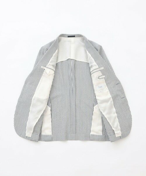 SANYO ESSENTIALS / サンヨーエッセンシャルズ ノーカラージャケット | ウール＆コットン シアーサッカージャケット | 詳細10