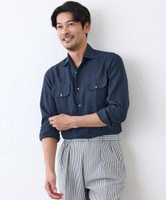 SANYO ESSENTIALS / サンヨーエッセンシャルズ シャツ・ブラウス | リネンワンピースカラーシャツ