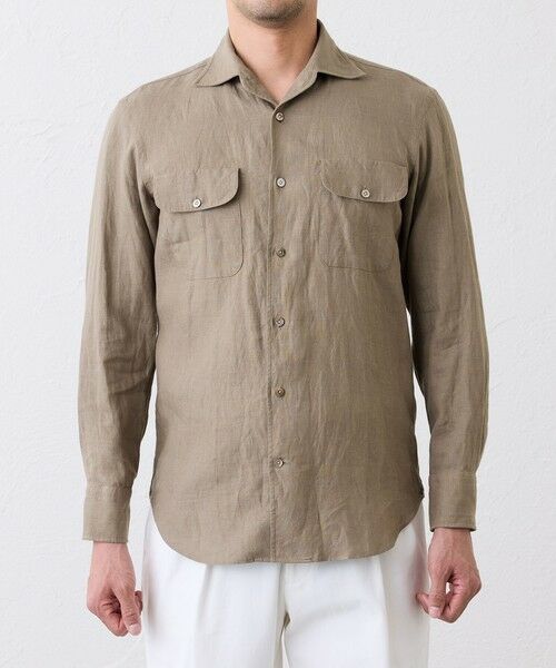 SANYO ESSENTIALS / サンヨーエッセンシャルズ シャツ・ブラウス | リネンワンピースカラーシャツ | 詳細4