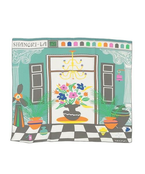 SANYO ESSENTIALS / サンヨーエッセンシャルズ マフラー・ショール・スヌード・ストール | 【manipuri】シルクスカーフ88シャングリラ | 詳細3