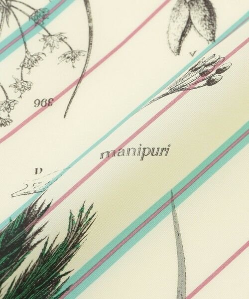 SANYO ESSENTIALS / サンヨーエッセンシャルズ マフラー・ショール・スヌード・ストール | 【manipuri】シルクスカーフ65　コラージュボタニカルフラワー | 詳細4