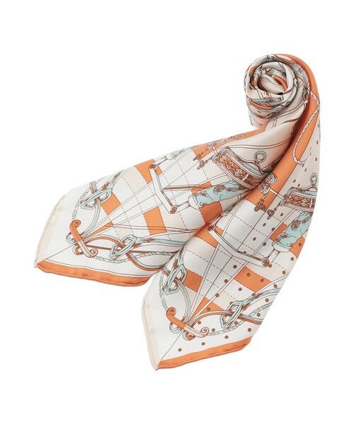 SANYO ESSENTIALS / サンヨーエッセンシャルズ マフラー・ショール・スヌード・ストール | 【manipuri】シルクスカーフ65ビットバルーン（オレンジ1）