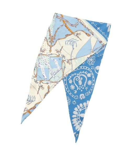 SANYO ESSENTIALS / サンヨーエッセンシャルズ マフラー・ショール・スヌード・ストール | 【manipuri】ダイヤ型スカーフ（ブルー6）