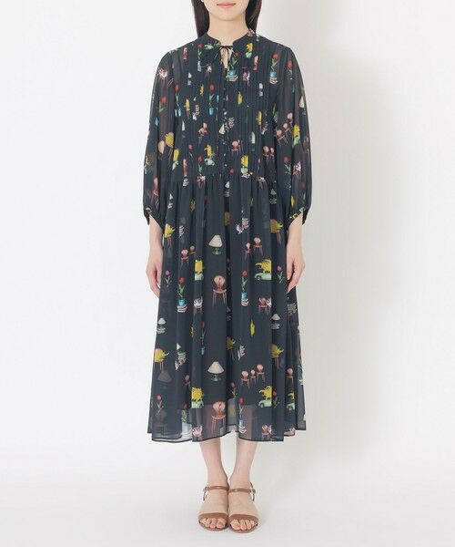 SANYO ESSENTIALS / サンヨーエッセンシャルズ ロング・マキシ丈ワンピース | 【AIKO FUKUDAコラボ】プリントワンピース | 詳細3