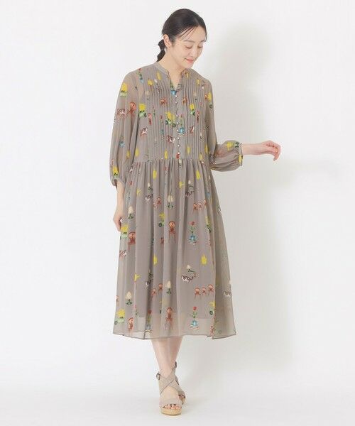 SANYO ESSENTIALS / サンヨーエッセンシャルズ ロング・マキシ丈ワンピース | 【AIKO FUKUDAコラボ】プリントワンピース | 詳細1