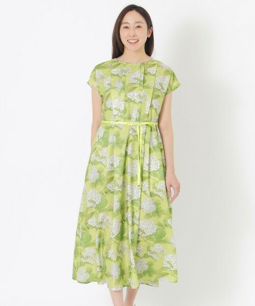 SANYO ESSENTIALS / サンヨーエッセンシャルズ ロング・マキシ丈ワンピース | 【予約販売】【HAIBARA】プリントワンピース（グリーン1）