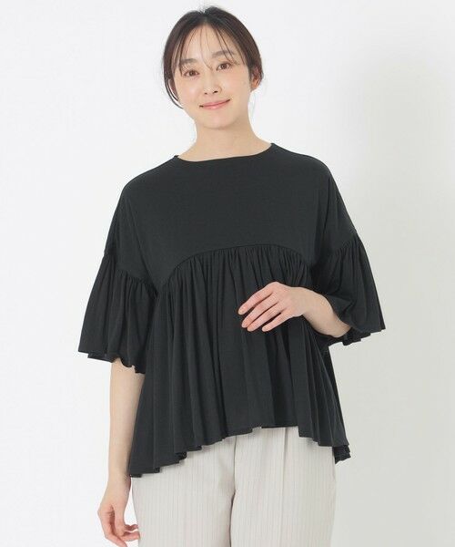 SANYO ESSENTIALS / サンヨーエッセンシャルズ カットソー | ティアードカットソー（ブラック1）