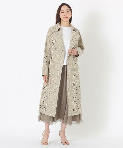 SANYO ESSENTIALS / サンヨーエッセンシャルズ その他アウター | 【80周年企画】フラワーエンブロイダリートレンチコート | 詳細1