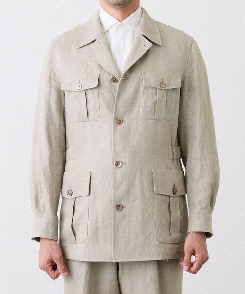 SANYO ESSENTIALS / サンヨーエッセンシャルズ ブルゾン | リネンサファリジャケット | 詳細3