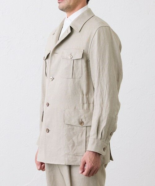 SANYO ESSENTIALS / サンヨーエッセンシャルズ ブルゾン | リネンサファリジャケット | 詳細4