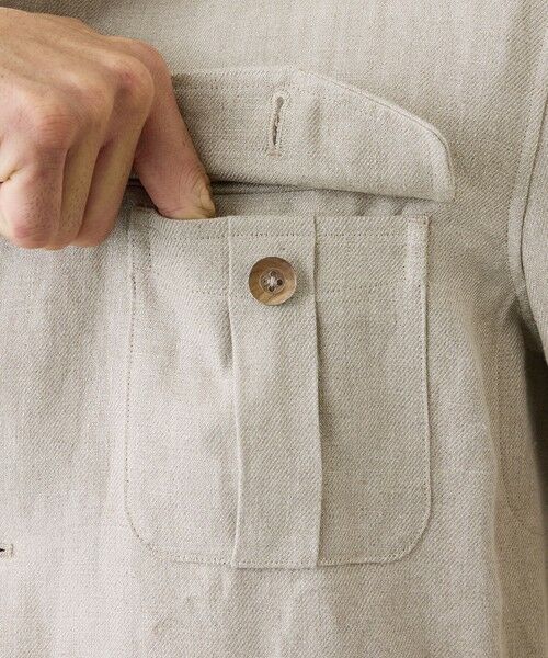 SANYO ESSENTIALS / サンヨーエッセンシャルズ ブルゾン | リネンサファリジャケット | 詳細7