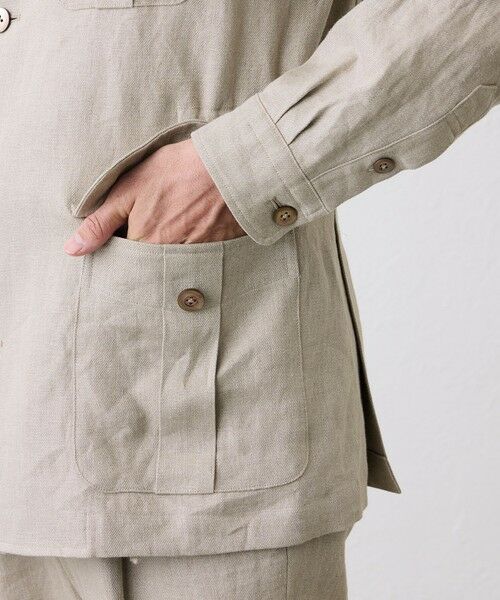 SANYO ESSENTIALS / サンヨーエッセンシャルズ ブルゾン | リネンサファリジャケット | 詳細8