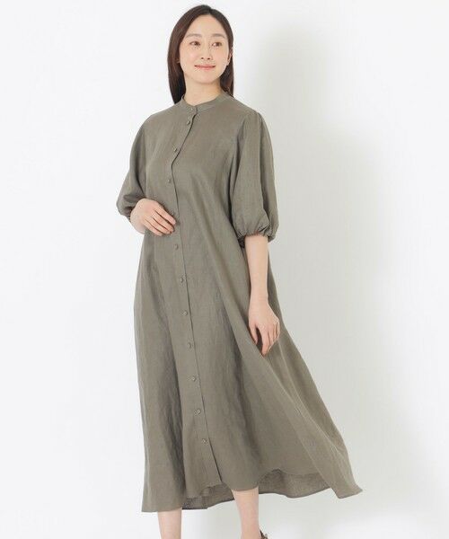 SANYO ESSENTIALS / サンヨーエッセンシャルズ ロング・マキシ丈ワンピース | リネンワンピース（キャメル3）