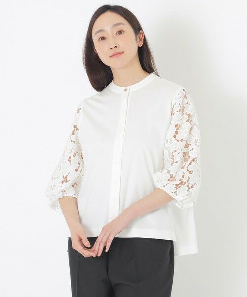 SANYO ESSENTIALS / サンヨーエッセンシャルズ シャツ・ブラウス | 【DRESOPHY】シルキースムースブラウス（ホワイト1）