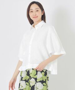 SANYO ESSENTIALS / サンヨーエッセンシャルズ シャツ・ブラウス | カラーリネンハーフスリーブシャツ