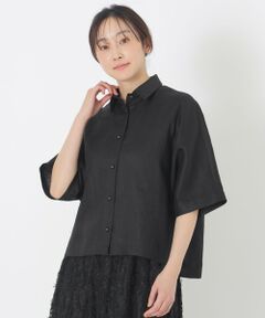 SANYO ESSENTIALS / サンヨーエッセンシャルズ シャツ・ブラウス | カラーリネンハーフスリーブシャツ