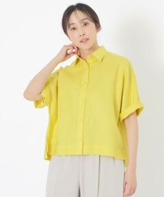 SANYO ESSENTIALS / サンヨーエッセンシャルズ シャツ・ブラウス | カラーリネンハーフスリーブシャツ