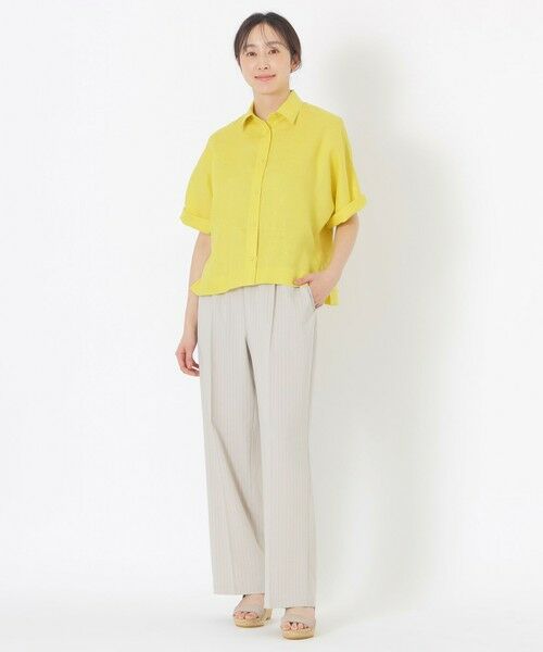 SANYO ESSENTIALS / サンヨーエッセンシャルズ シャツ・ブラウス | カラーリネンハーフスリーブシャツ | 詳細4