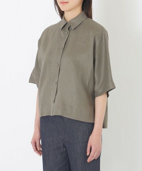 SANYO ESSENTIALS / サンヨーエッセンシャルズ シャツ・ブラウス | カラーリネンハーフスリーブシャツ | 詳細6