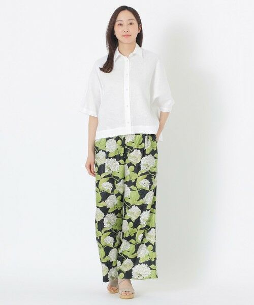 SANYO ESSENTIALS / サンヨーエッセンシャルズ シャツ・ブラウス | カラーリネンハーフスリーブシャツ | 詳細1