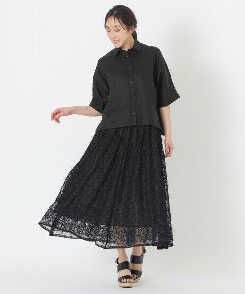 SANYO ESSENTIALS / サンヨーエッセンシャルズ シャツ・ブラウス | カラーリネンハーフスリーブシャツ | 詳細2