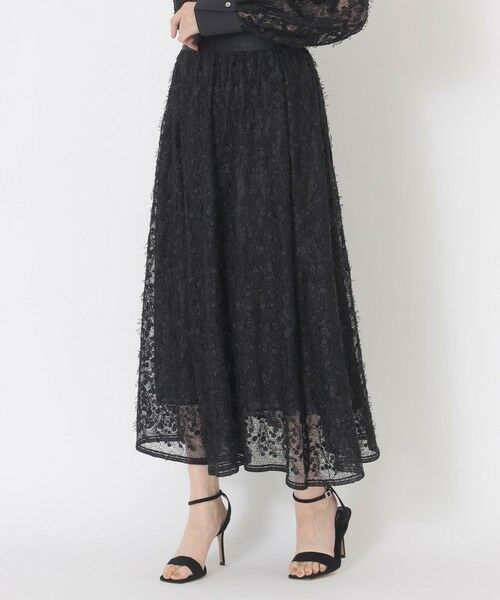 SANYO ESSENTIALS / サンヨーエッセンシャルズ ロング・マキシ丈スカート | レーススカート（ブラック1）